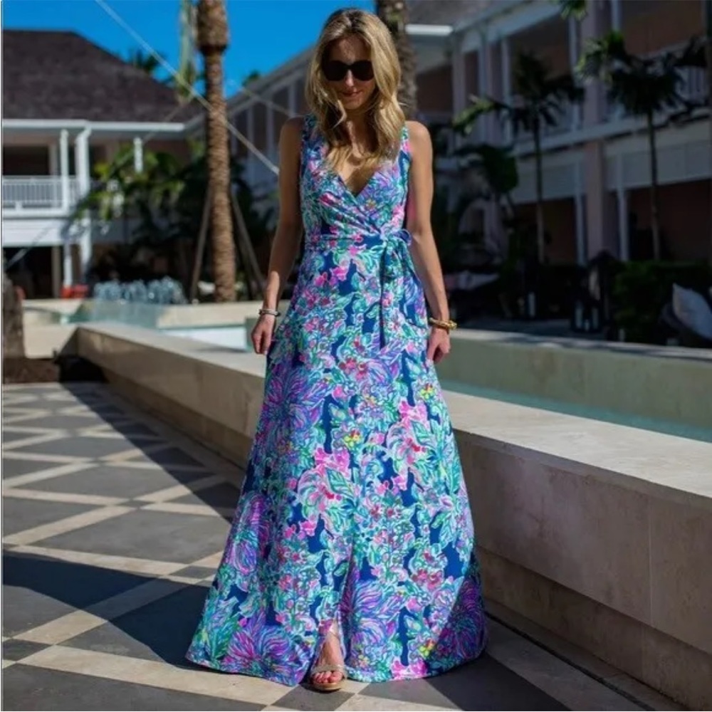 Lilly Pulitzer Delfina Maxi Wrap Dress - sz Small